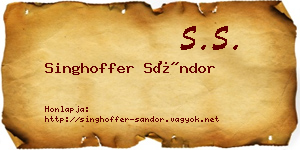 Singhoffer Sándor névjegykártya