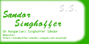 sandor singhoffer business card