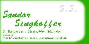 sandor singhoffer business card